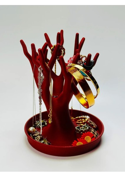 Renkli Ağaç Takı Düzenleyici, Yüzük, Küpe, Kolye Askılığı fiyatları