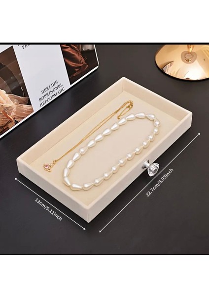 Bej 13X22.7 cm Takı Düzenleyici Organizer Mücevher Kutusu