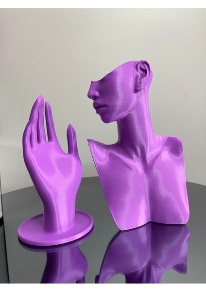 Mor Renk Dekoratif Takı Teşhir Seti, 21 ve 18 cm Takı Düzenleyici fiyatları