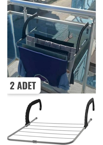 Balkon ve Petek Üstü Şık Çamaşır Kurutmalık Seti, Kullanışlı ve Dayanıklı Tasarım