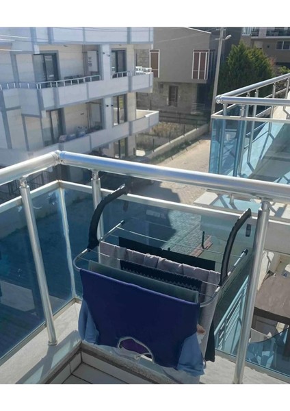 Balkon ve Petek Üstü Şık Çamaşır Kurutmalık Seti, Kullanışlı ve Dayanıklı Tasarım fırsatları