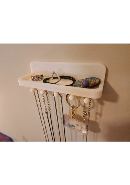 Beyaz Plastik Takı Standı, Duvar Için Çok Amaçlı Organizatör