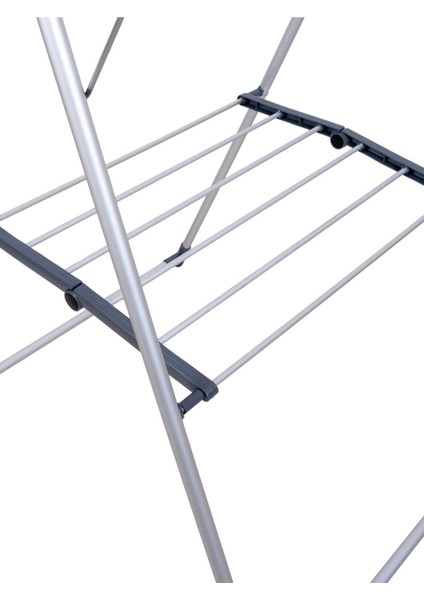 Gri Tam Alüminyum Çamaşır Kurutma Askısı, Dayanıklı ve Şık Tasarım