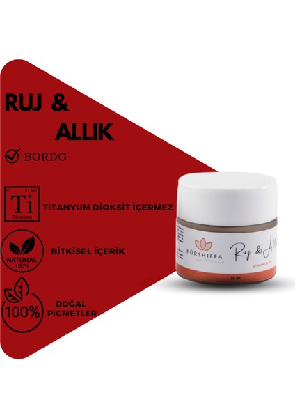 Bitkisel Içerikli Doğal Ruj Allık 5 gr