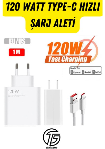 120 Watt Type-C Şarj Cihazı ve Kablo Hızlı Şarj Type- C Tüm Modellerle Uyumlu fiyatları
