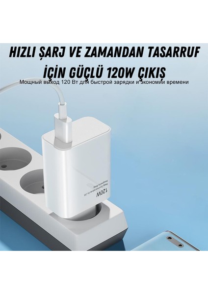120 Watt Type-C Şarj Cihazı ve Kablo Hızlı Şarj Type- C Tüm Modellerle Uyumlu indirimleri