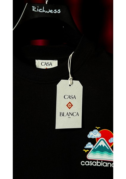 Ön ve Arka Logo Detaylı Siyah Erkek T-Shirt modelleri