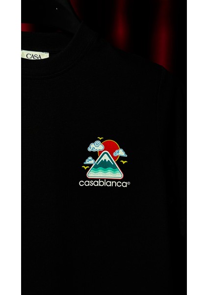 Ön ve Arka Logo Detaylı Siyah Erkek T-Shirt fırsatları