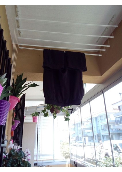 Alüminyum 4 Çubuklu 150 cm Asansörlü Çamaşır Kurutma Askısı, Güneş Işığıyla Parlayan fırsatları