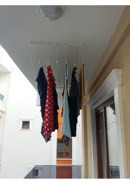 Alüminyum 4 Çubuklu 150 cm Asansörlü Çamaşır Kurutma Askısı, Güneş Işığıyla Parlayan indirimleri