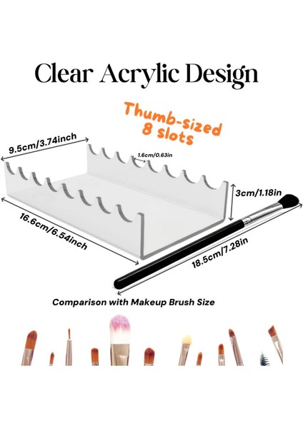 Beyaz Pleksi Makyaj Fırça Tutucu, Şık ve Pratik Fırça Standı fırsatları