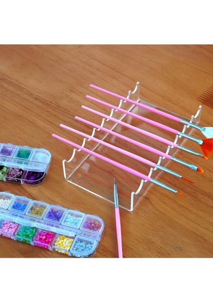 Beyaz Pleksi Makyaj Fırça Tutucu, Şık ve Pratik Fırça Standı indirimleri