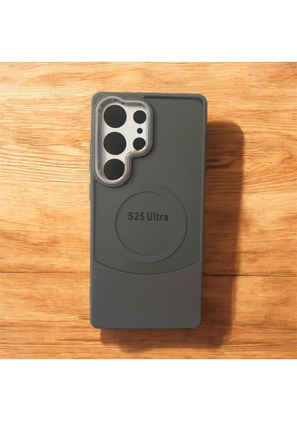 Samsung Galaxy S25 Ultra Deri Görünümlü Kapak Magsafe Manyetik Kablosuz Şarj Telefon Kılıfı . fırsatları