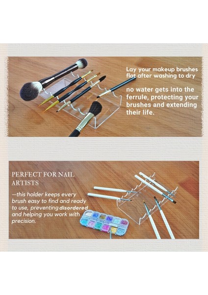 Beyaz Pleksi Makyaj Fırça Tutucu, Şık ve Pratik Fırça Standı