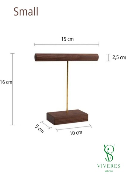 3'lü Ceviz Rengi Takı Düzenleyici Seti, Dekoratif Kolye Askısı, Aksesuar Organizer