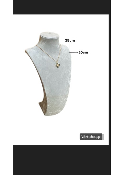 Gri Dekor Boyun Mankeni Takı Sergileme Standı, Şık ve Kullanışlı Tasarım