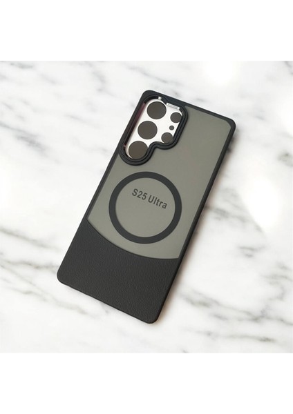 Samsung Galaxy S25 Ultra Deri Görünümlü Kapak Magsafe Manyetik Kablosuz Şarj Telefon Kılıfı . fiyatları