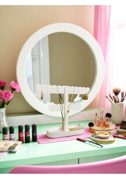 Beyaz Hazneli Takı Düzeni, Küpe ve Kolye Saklama Alanı modelleri