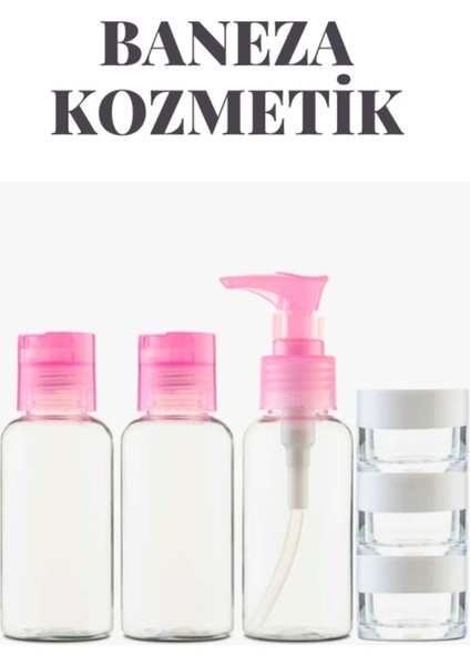 Pembe Renkli Seyahat Seti Çanta Içi Organizer, Pratik ve Şık Tasarım