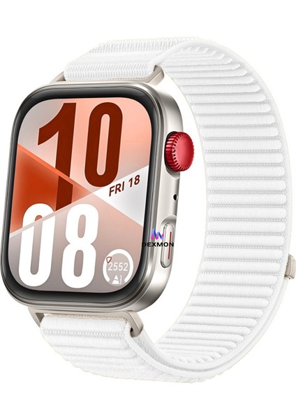 Huawei Watch Fit 4 / Fit 4 Pro / Fit 3 Uyumlu Ince Hasır Örgü Cırtlı Kumaş Kordon Kayış