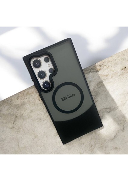 Samsung Galaxy S24 Ultra Deri Görünümlü Kapak Magsafe Manyetik Kablosuz Şarj Telefon Kılıfı . fiyatları