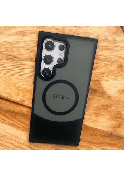 Samsung Galaxy S24 Ultra Deri Görünümlü Kapak Magsafe Manyetik Kablosuz Şarj Telefon Kılıfı . modelleri