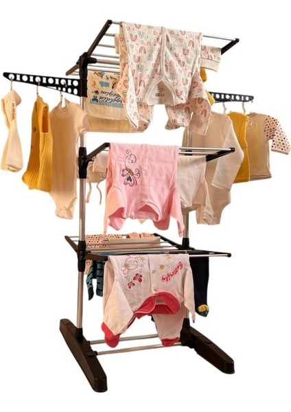 3 Katlı Bebek Çamaşır Kurutma Askısı, Siyah, Pratik ve Kullanışlı Tasarım fırsatları