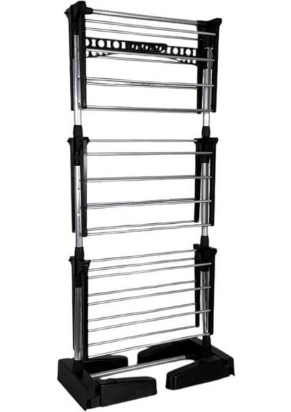 3 Katlı Bebek Çamaşır Kurutma Askısı, Siyah, Pratik ve Kullanışlı Tasarım