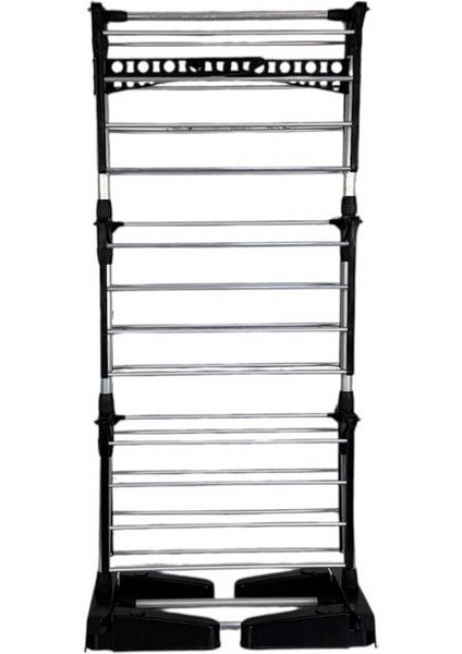 3 Katlı Bebek Çamaşır Kurutma Askısı, Siyah, Pratik ve Kullanışlı Tasarım