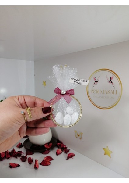 Badem Şekerli Halka Söz, Nişan, Düğün, Kına, Nikah,hediyelik -15 Adet