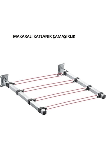 Gri Renkli Duvara Monte Katlanabilir Metal Çamaşır Kurutma Askısı