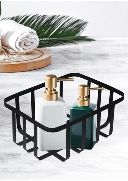 Şık Çok Amaçlı Banyo Organizer Sepet 22X17 Cm, Gri