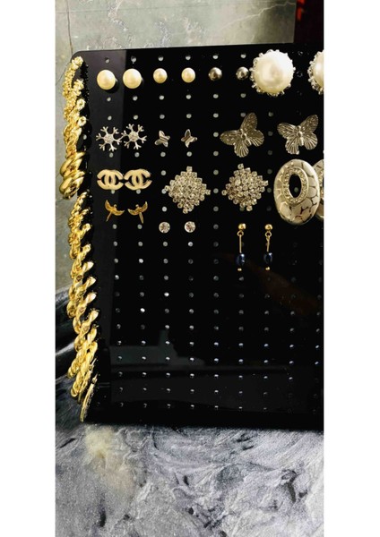 Siyah Pleksi Takı ve Küpe Standı, Şık Düzenleyici ve Şeffaf Tasarım modelleri