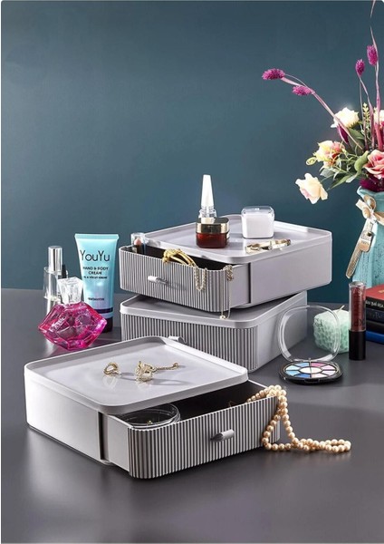 Açık Gri Çok Bölmeli Düzenleyici, Makyaj, Takı ve Aksesuarlar Için Ideal modelleri