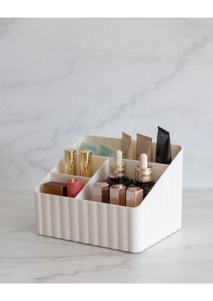 Şık ve Kullanışlı Makyaj Düzenleyici Kutu, Beyaz Renk, Pratik Kozmetik Saklama Çözümleri fırsatları