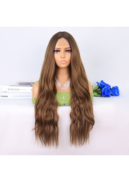 Koyu Kumral Açık Kumral Ombreli Tül Peruk