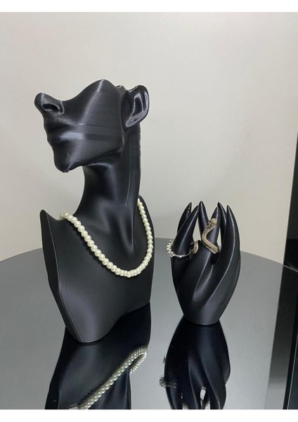 Şık Dekoratif Takı Mankeni ve Organizer Seti, Siyah, El ve Mankenli, Düzenleyici fiyatları