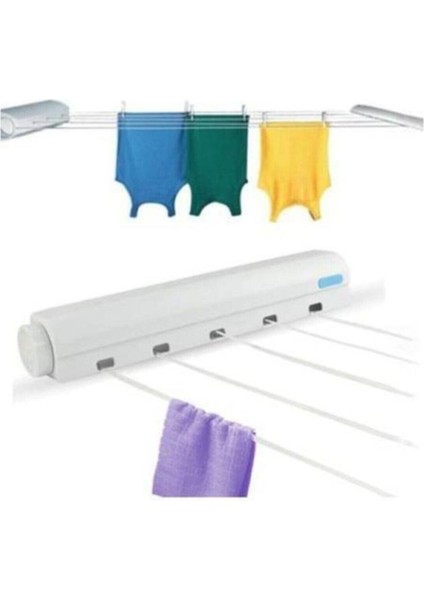 Gri 4 Ipli Çamaşır Kurutma Askısı, Duvara Monte, Pratik ve Şık Tasarım