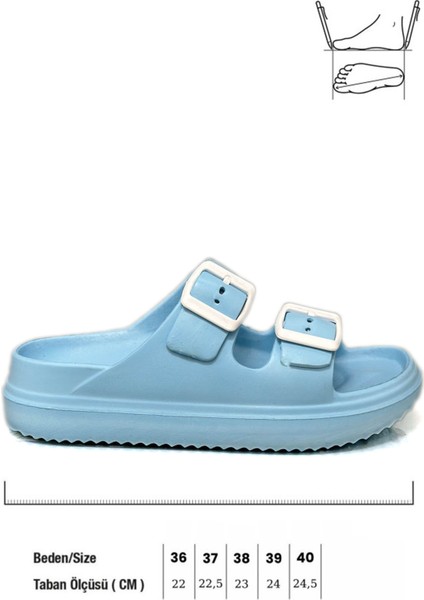Çift Toka Hafif Eva Yazlık Plaj Terliği Havuz Terliği Lavabo Terliği Bebe Mavi fiyatları