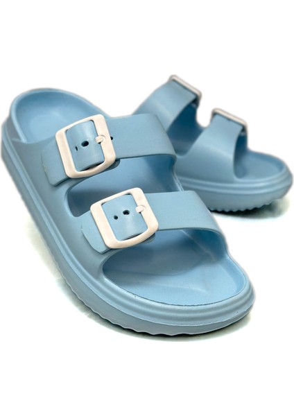 Çift Toka Hafif Eva Yazlık Plaj Terliği Havuz Terliği Lavabo Terliği Bebe Mavi modelleri