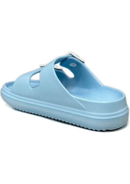 Çift Toka Hafif Eva Yazlık Plaj Terliği Havuz Terliği Lavabo Terliği Bebe Mavi