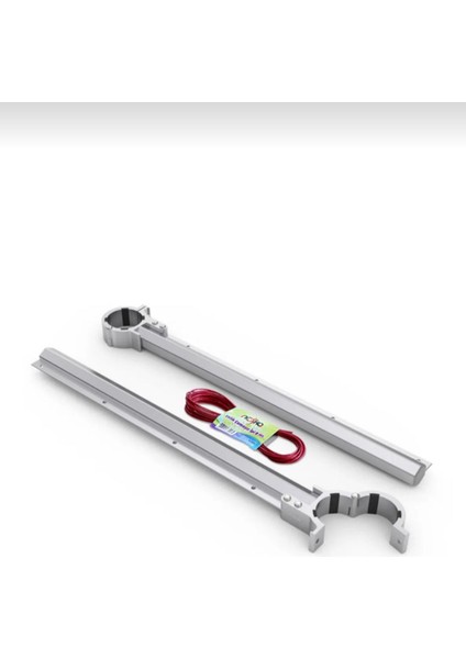 Gri Alüminyum Balkon Çamaşır Askılığı, Yuvarlak Korkuluklar Için, Dayanıklı ve Pratik