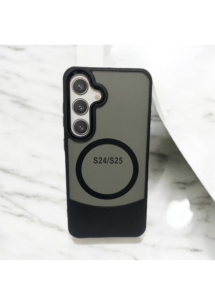 Samsung Galaxy S24/S25 Uyumlu Deri Görünümlü Kapak Magsafe Manyetik Kablosuz Şarj Telefon Kılıfı fiyatları