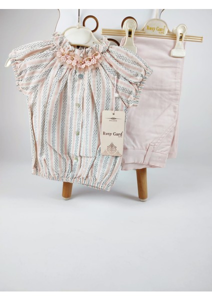 Boğazı Büzgülü,çiçekli Gömlek, Pantolon 2'li Kız Çocuk Takım fiyatları