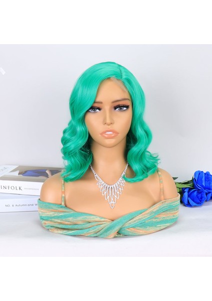 Açık Yeşil Yan Tül Peruk