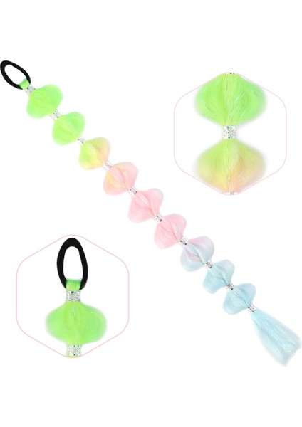 Örgülü Simli Aksesuarlı Lastikli At Kuyruğu ACM27