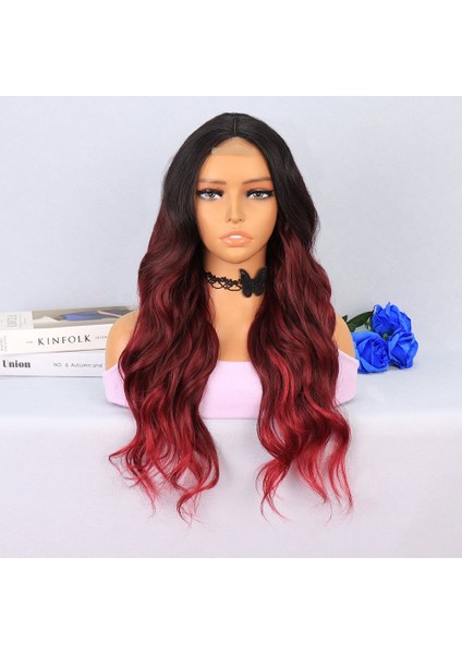 Siyah Kızıl Ombreli Tül Peruk