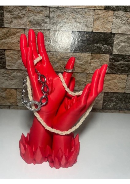 25 cm Kristal Detaylı Dekoratif Takı Organizer El Manken Standı