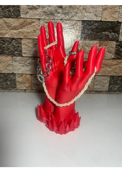 25 cm Kristal Detaylı Dekoratif Takı Organizer El Manken Standı modelleri