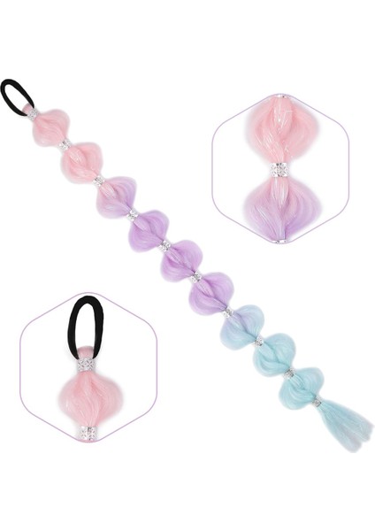 Örgülü Simli Aksesuarlı Lastikli At Kuyruğu ACM25